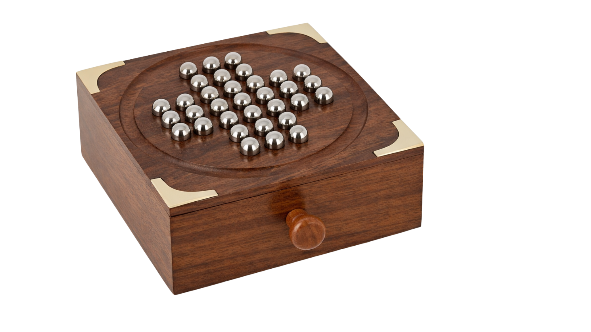 wooden solitaire with drawer