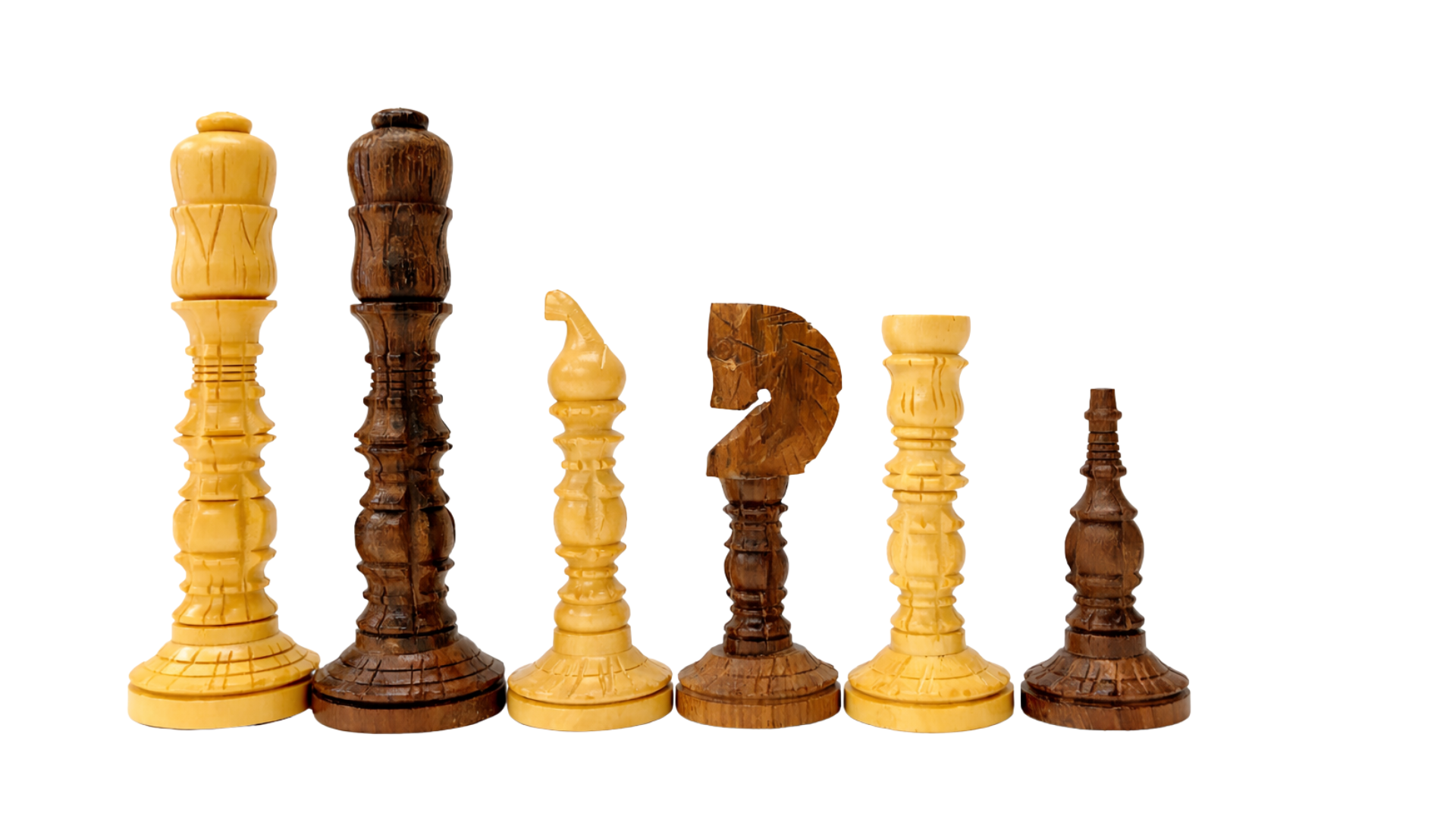 wooden carving chess set