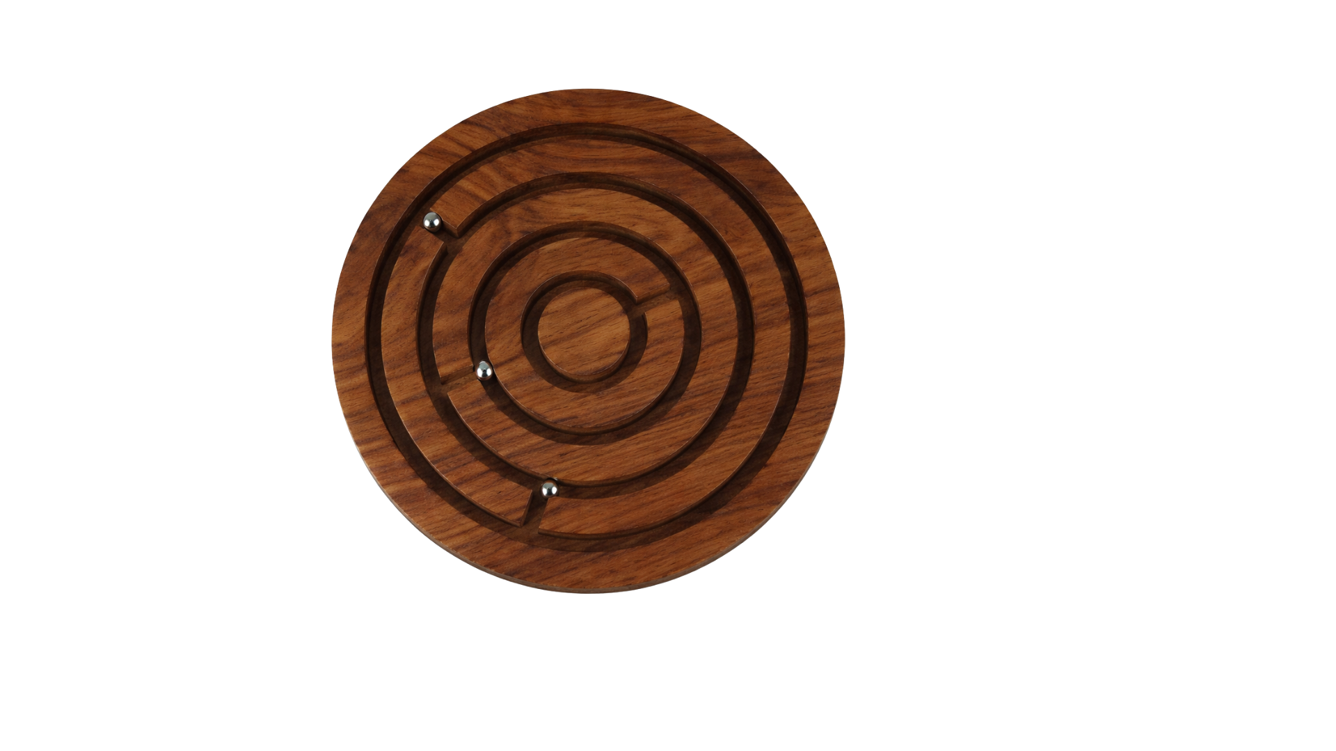 Wooden labyrinth maze game from top view