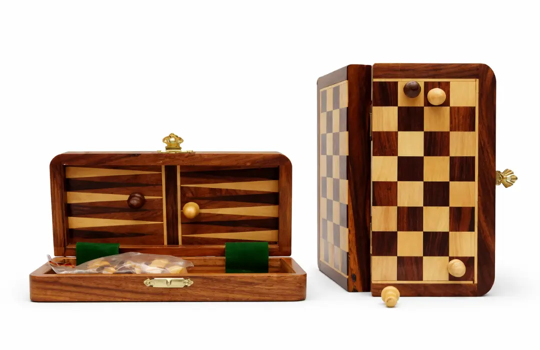 2 in 1 Folding backgammon and chess board