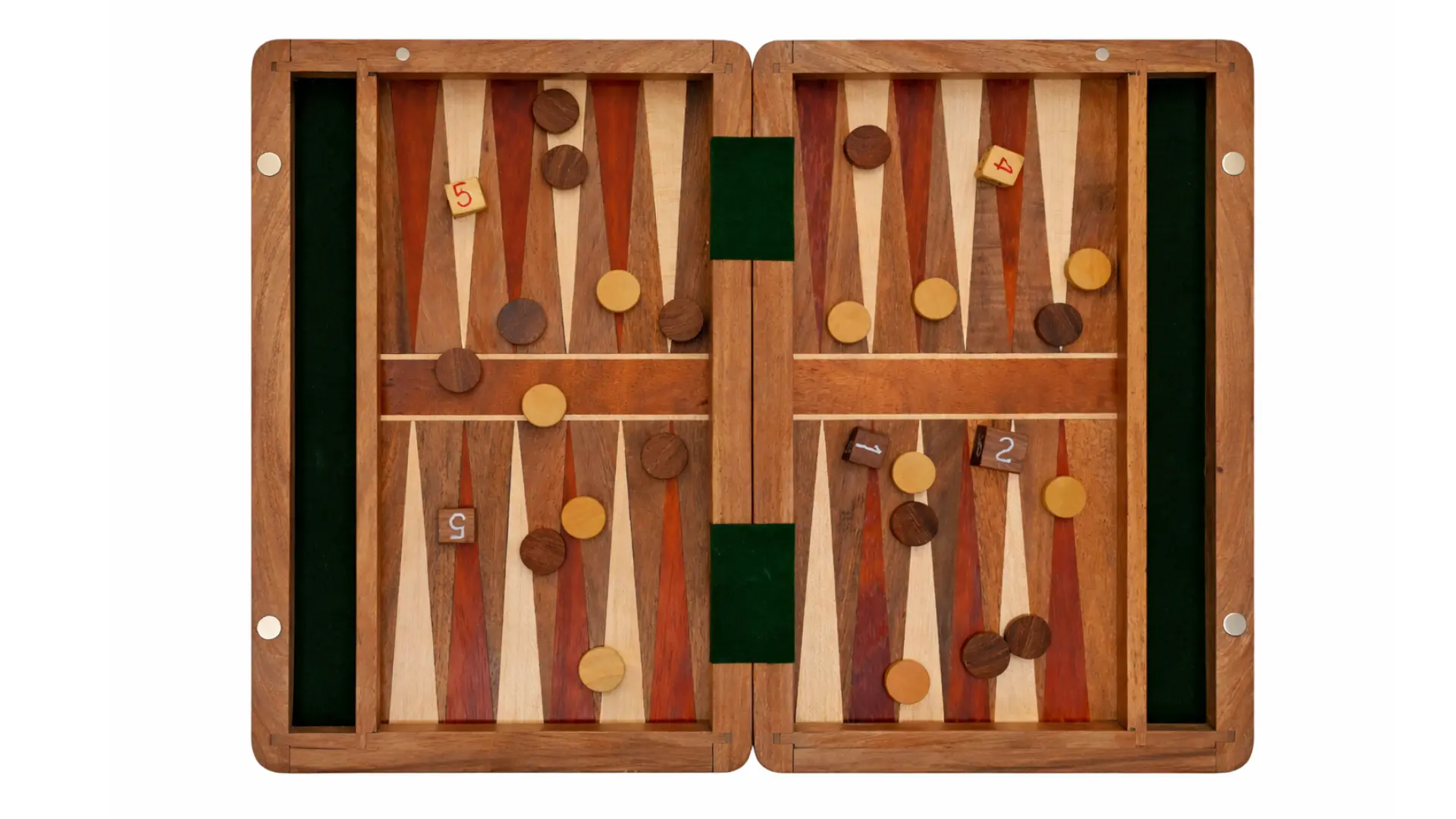 Wooden Folding Magnetic Backgammon 