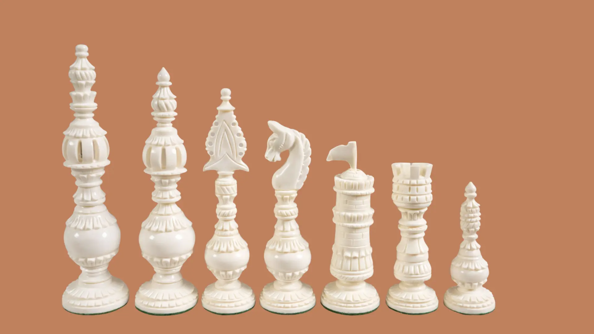 Tower Hand crafted bone chess Piece